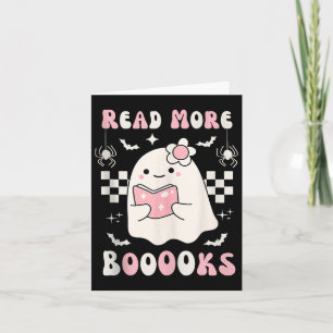Cartão Groovy Leia Mais Livros Ghost Boo Engraçado