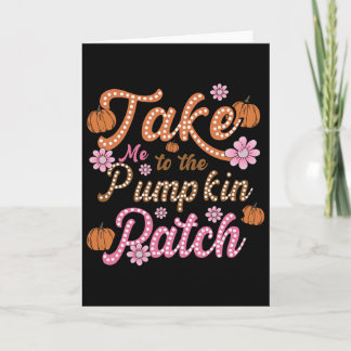 Cartão Groovy Leve-me Para O Pomar De Abóboras Outono 