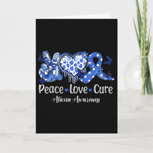 Cartão Groovy Paz Amor Cura Ataxia Faixa Azul Conscientiz