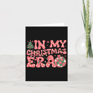 Cartão Groovy Rosa Na Minha Era De Natal Alegre E Brilhan