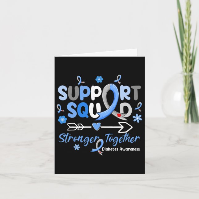 Cartão Groovy Support Squad Blue Ribbon Diabetes Awarenes (Frente)