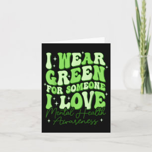 Cartão Groovy, Visto Camisa Verde Para A Saúde Mental.