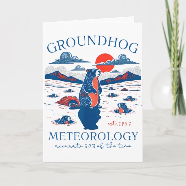 Cartão Groundhog Day Funny Quote Respect The Shadow Meteo (Frente)
