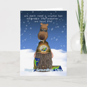Cartão Groundhog Day Greeting Card With Groundhog Crystal