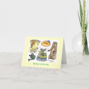 Cartão Groundhog's Day paper doll card