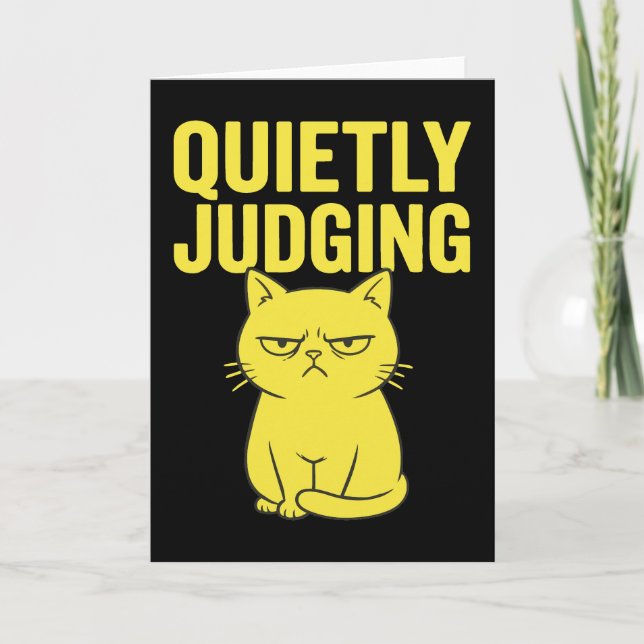 Cartão Grumpy Cat Attitude – Quietly Judging Funny Cat (Frente)