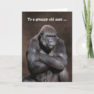 Cartão Grumpy Old Man Gorilla Birthday