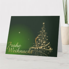 Cartão Grünes Weihnachtsmočimit goldenem Weihnachtsbaum