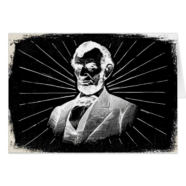 Cartão grunge abraham lincoln (Frente Horizontal)