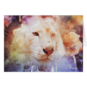Cartão Grunge branco do tigre