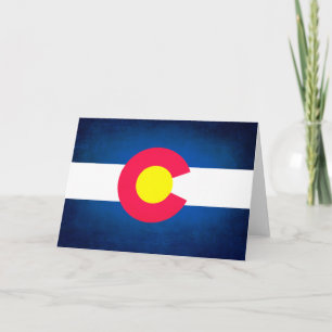 Cartão Grunge Colorado flag greeting card