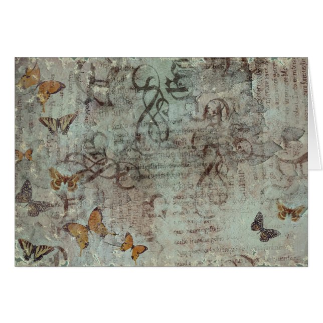 Cartão Grunge. da borboleta (Frente Horizontal)