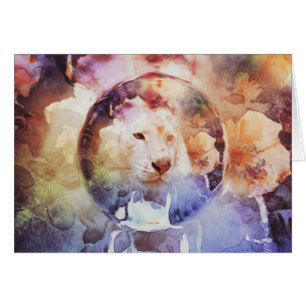 Cartão Grunge Floral da Bolha Branca Tigre