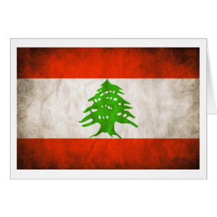 Cartão Grungy Lebanon Flag