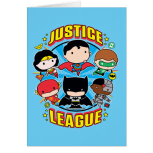 Cartão Grupo da Liga da Justiça Chibi