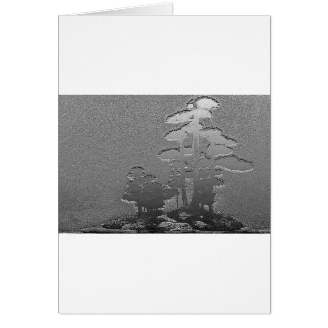 Cartão Grupo de árvores dos bonsais em cinzas metálicas (Frente)