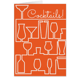 Cartão Grupo de cocktail laranja