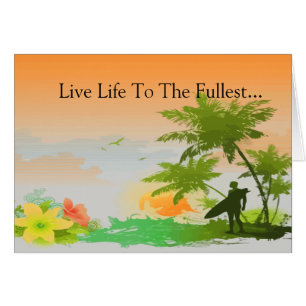 Cartão Grupo do surfista do verão