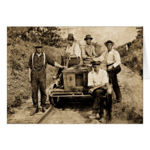 Cartão Grupo do trilho do vintage cerca de 1890s-1910