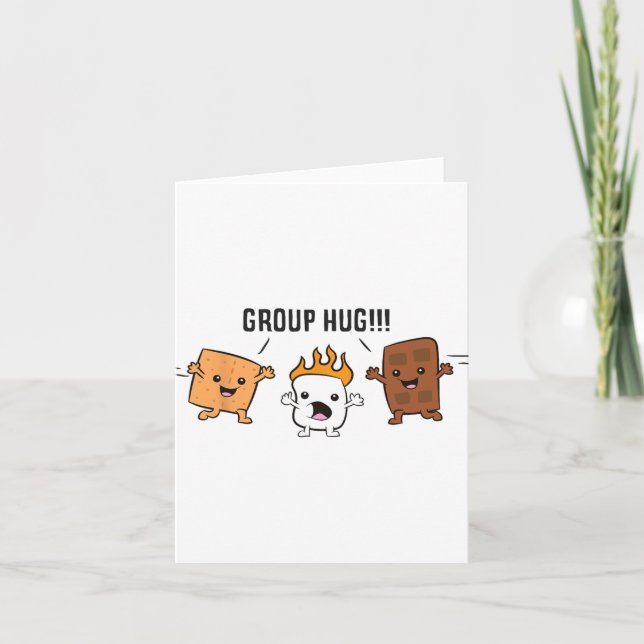 Cartão Grupo Hug S'mores Campfire Marshmallow Chocolate S (Frente)