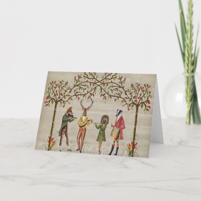 Cartão Grupo Minstrel de Animais das Florestas (Frente)