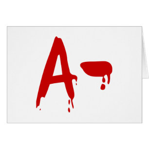 Cartão Grupo Sanguíneo A - Hospital #Horror Negativo