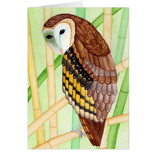 Cartão Grußkarte Eule Klappkarte (Frente)