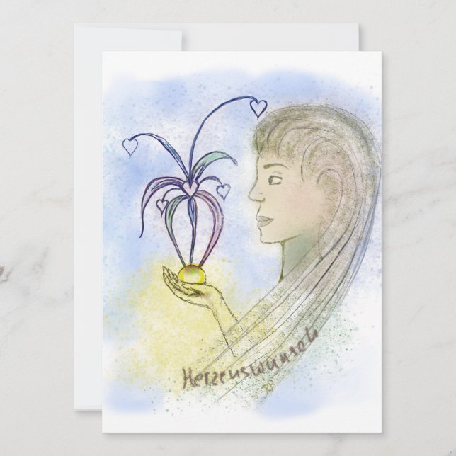 Cartão Grusskarte "Herzenswunsch" (Frente)