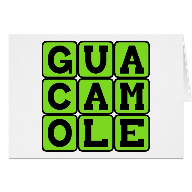 Cartão Guacamole, Avocado Dip (Frente Horizontal)