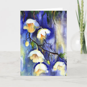 Cartão guarda-chuvas brancos do céu