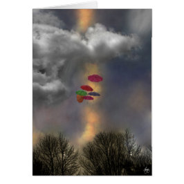 Cartão Guarda-chuvas em um Cloudscape