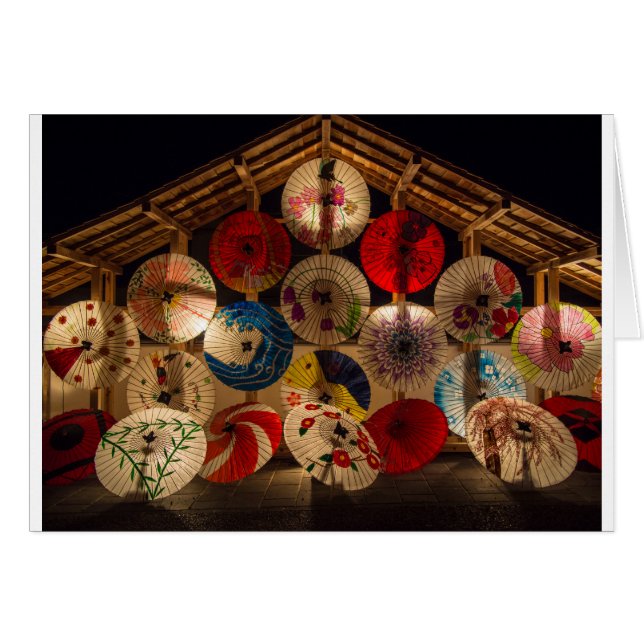 Cartão Guarda-chuvas Japonês (Frente Horizontal)