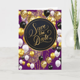 Cartão Guardar A Data (Provérbios 18:22) Roxo/Dourado/Bra