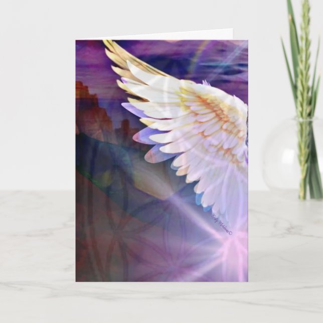 Cartão Guardian Angel Purple Wing – Blank Greeting (Frente)