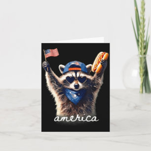 Cartão Guaxinim Americano Feral Gráfico Engraçado do Dia
