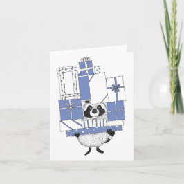 Cartão Guaxinim com Presentes