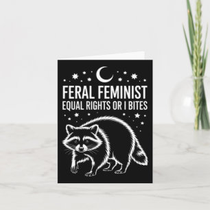 Cartão Guaxinim Gótico Feminista Feral