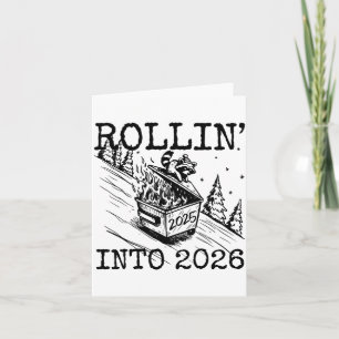 Cartão Guaxinim Rolando Para 2026 Feliz Ano Novo 2026 Div