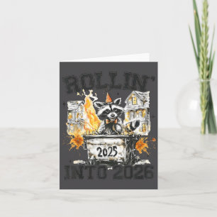 Cartão Guaxinim Rolando Para 2026 Lixo Engraçado 2025 