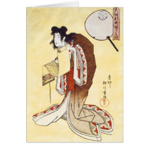 Cartão Gueixa do japonês do vintage