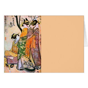 Cartão Gueixa japonesa 1911 da gravura três