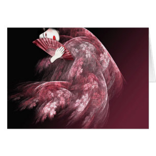 Cartão Gueixa no vermelho