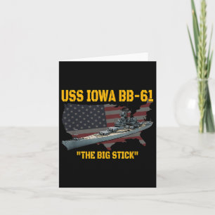 Cartão Guerra Mundial Ii Warship Uss Iowa &amp; Ww2 Bb-61
