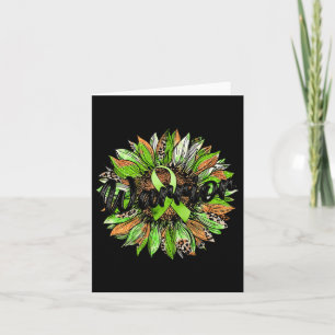 Cartão Guerreiro da Saúde Leopard Sunflower Green Ribbon 
