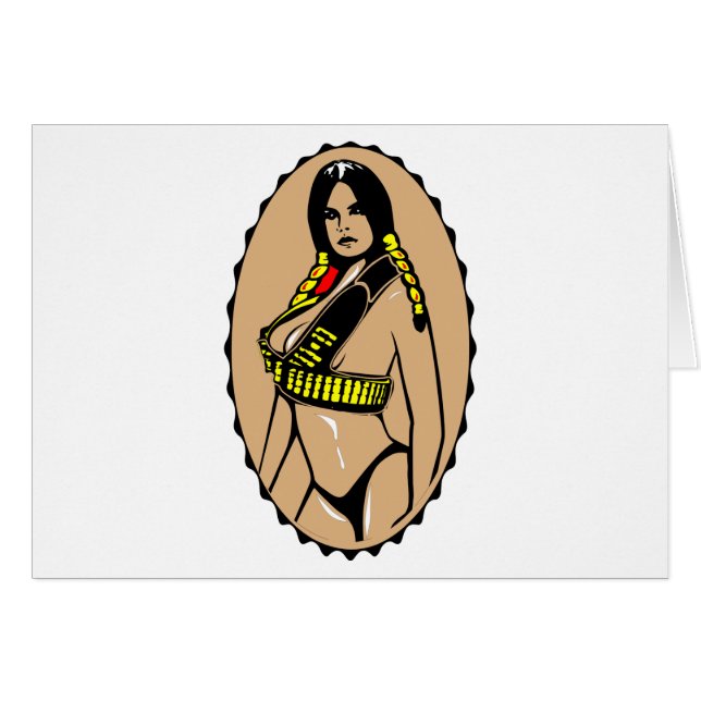 Cartão Guerreiro de Femal do indiano (Frente Horizontal)