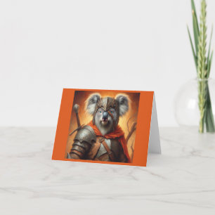 Cartão Guerreiro Koala Fantasy