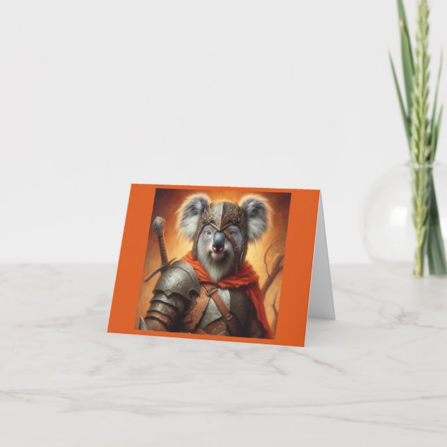 Cartão Guerreiro Koala Fantasy (Frente)