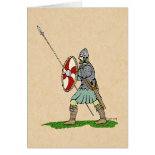 Cartão Guerreiro Medieval Inglês/Saxão
