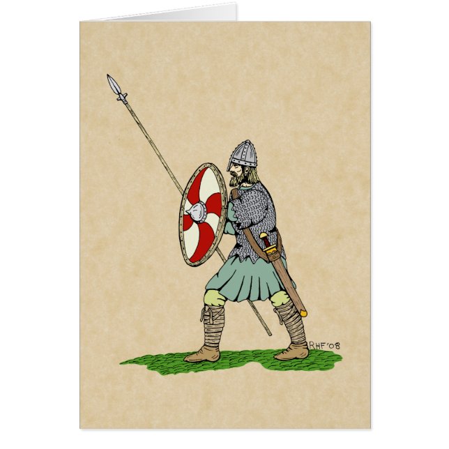 Cartão Guerreiro Medieval Inglês/Saxão (Frente)