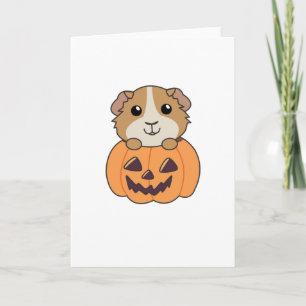 Cartão Guiné Pumpkin Doce Animais Feliz Dia das Bruxas